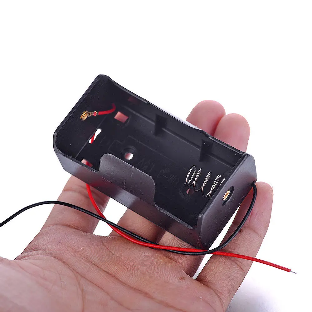 

1 Slot DIY Battery Storage Box Case Rechargeable 1.5V D Size Battery Storage Holder Cell Spring Clip Design with Lead Wires