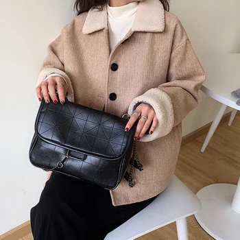 

Luxury Leather Women Diamond Lattice Bag Messenger Handbag Black Leather Tote Crossbody Bag Brand Designer Fake Hand Bag Vintage