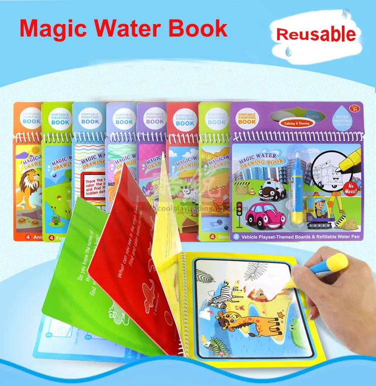 

kids Reusable coolplay Magic Water Drawing Book Doodle Painting Drawing Board Recycle Coloring Books Toys for children