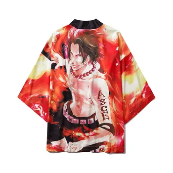 

#3691 Cartoon 3d Print Kimono Jacket Men Open Stitch Kimono Street Style Thin Male Kimono Casual Coat Suncreen Spring Summer