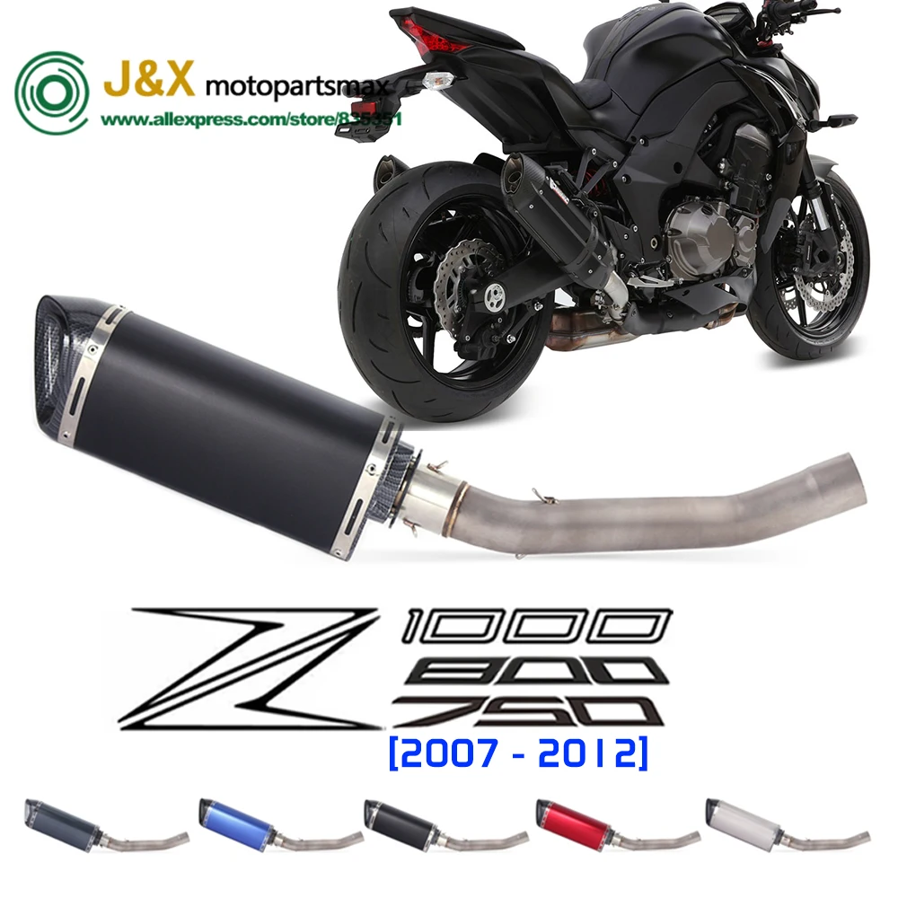 Exhaust Slip On For Kawasaki Z750 Z800 Z 750 800 Z1000 Motorcycle Muffler Escape Elbow Pipe 2007 - 2012 | Автомобили и мотоциклы