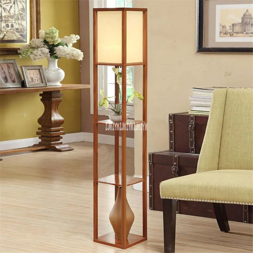 black walnut JLKY255, китайский стиль, плотная доска, чайная настольная лампа, для гостиной, деревянная полка, торшер, современный, простой, для спальни, полка, подставка, лампа - Цвет абажура: black walnut