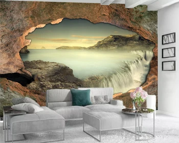 

Modern 3d Wallpaper Living 3d WallpaperThe Beautiful Waterfall Outside the Cave Romantic Scenery Decorative 3d Mural Wallpaper
