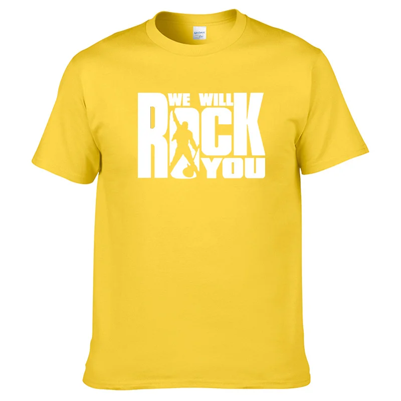 4 Летняя футболка с надписью «We will rock you», футболка в рок-стиле с короткими рукавами, одежда для королевы Харадзюку, рок-группа, унисекс, горячая Распродажа, топы из хлопка#179 - Цвет: 4