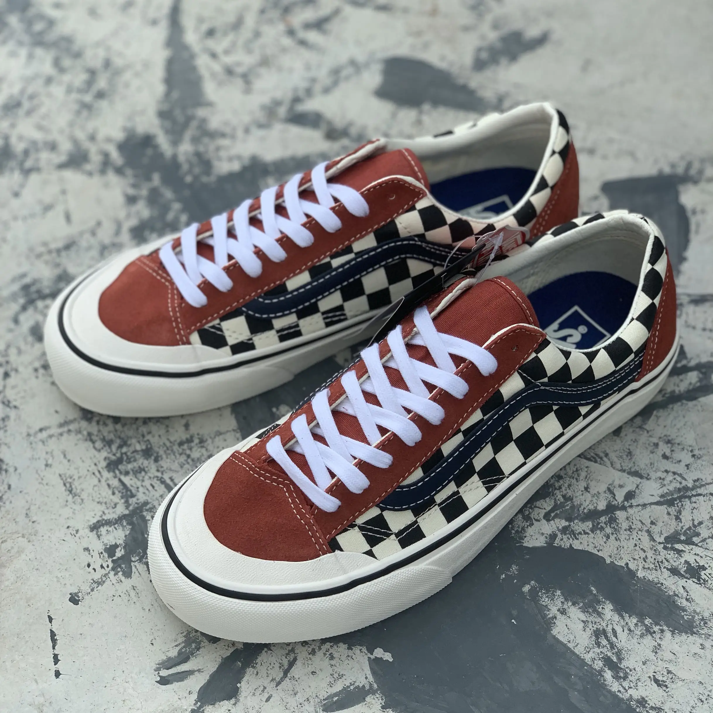 VANS style 36 SF Мужская и женская обувь, оригинальные подлинные парусиновые уличные туфли в черно-белую клетку, новинка, VN0A3MVL01U