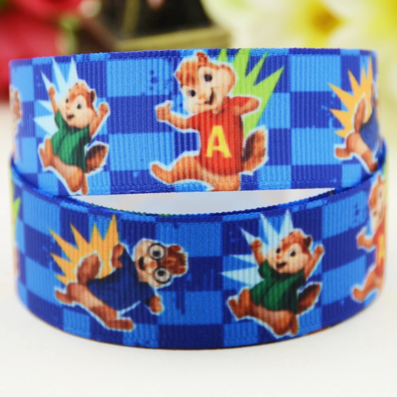 

22mm 25mm 38mm 75mm Alvin and the Chipmunks Cartoon printed Grosgrain Ribbon party decoration 10 Yards X-03074