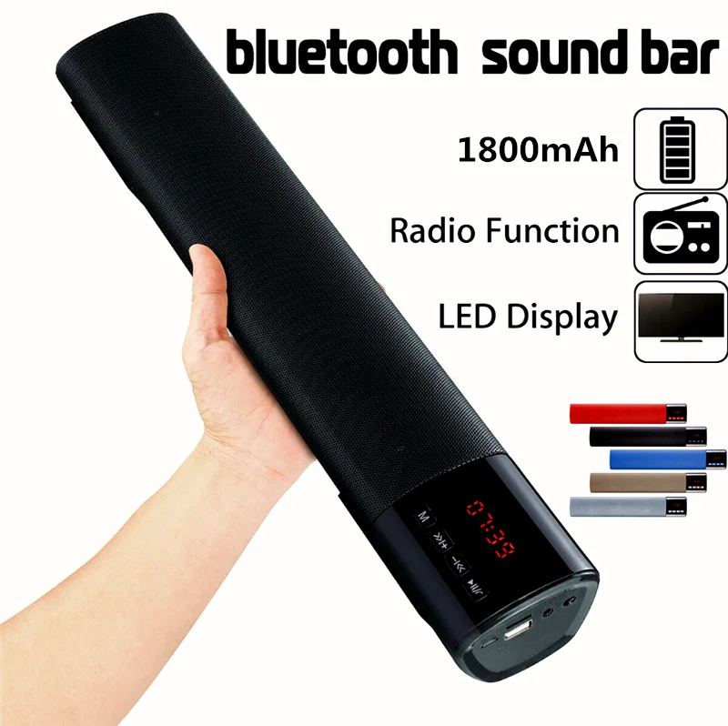 

Bluetooth TV Soundbar 1800mAh Wireless Stereo Home Theater Subwoofer Speaker Led display MP3 Music Player PC Phone loudspeaker