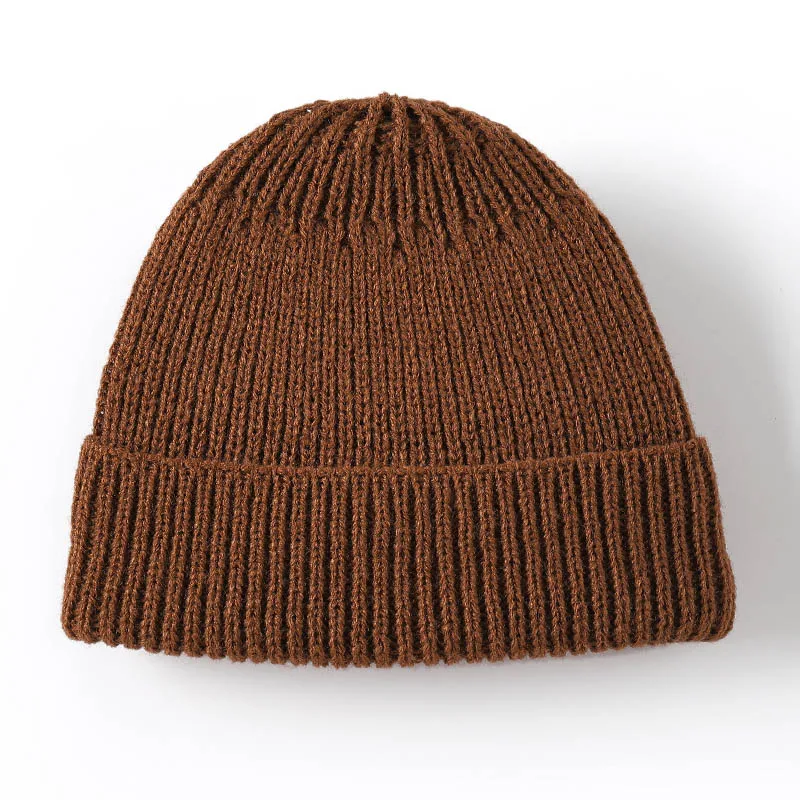 Зимняя вязаная короткая шапка унисекс с дыней, мужская и женская шапка, шапка в стиле хип-хоп для взрослых, теплая шерстяная вязаная эластичная Лыжная шапка, 6 цветов - Цвет: CAMEL