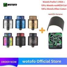 Профиль Wotofo 1,5 RDA распылитель для электронной сигареты резервуар испаритель 510 атомайзер с 10 шт хлопковой катушкой nexMESH электронная сигарета VS профиль RDA