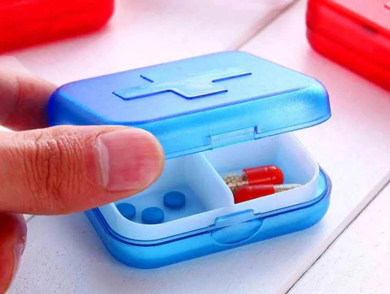 Портативный четырехсеточный ящик для хранения лекарств мини-дорожный открытый Специальный Кросс-тип коробка для таблеток