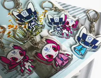 

50Pcs/lot 2020 Tokyo Olympic Games Transparent Mascot Key rings For Souvenir Gift Acrylic As Party Gifts
