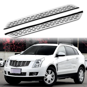شراء2 قطعة يناسب كاديلاك-SRX 2010-2015 الفولاذ المقاوم للصدأ تشغيل مجلس الباب الجانب خطوة Nerf بار منصة حامي-الفضة