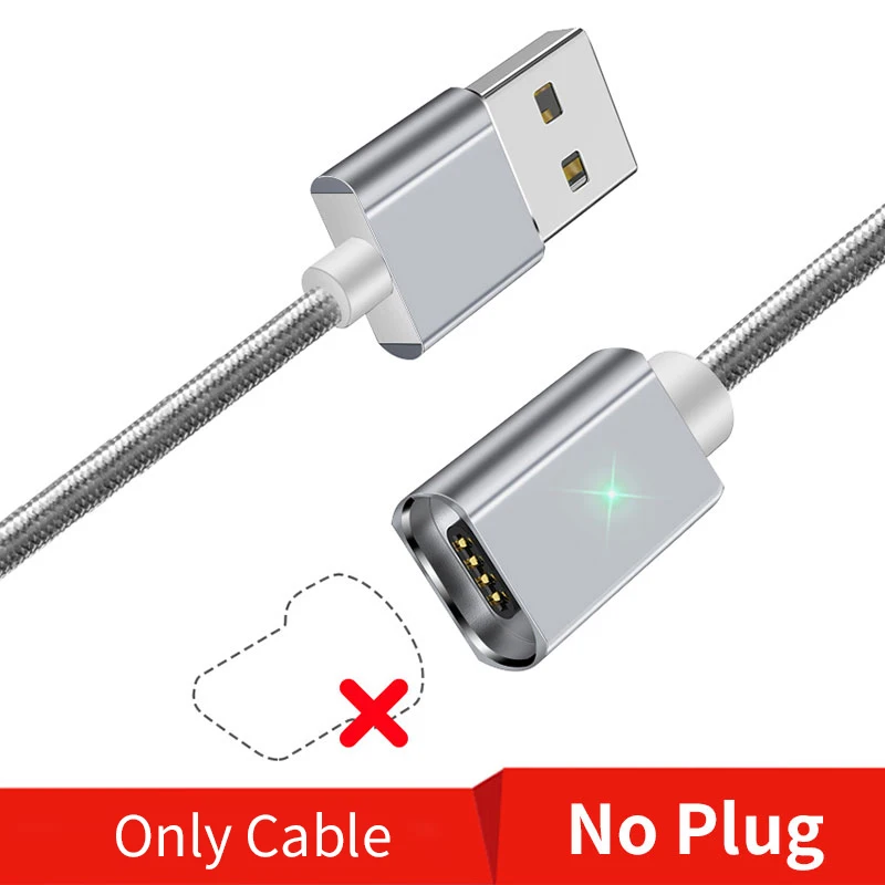 1 м/2 м Магнитный Micro usb type C два в одном кабель для быстрой зарядки кабель для передачи данных USB зарядное устройство для samsung S9 S8 huawei P30 - Цвет: Only Sliver Cable