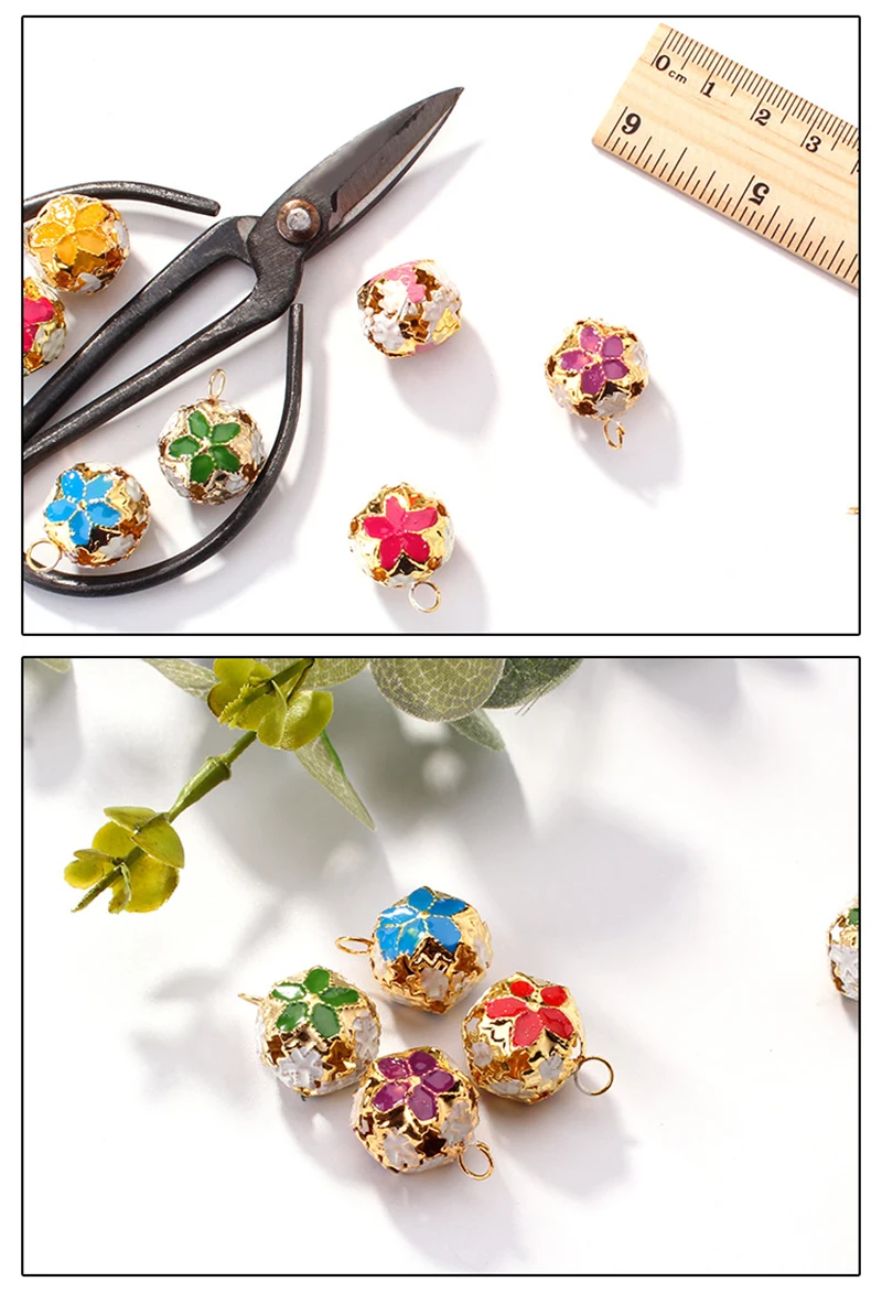 Cloisonne фарфор цвет Колокольчик в форме животного фестиваль Рождественская елка свободные бусины украшения «сделай сам» Ремесло АКСЕССУАРЫ