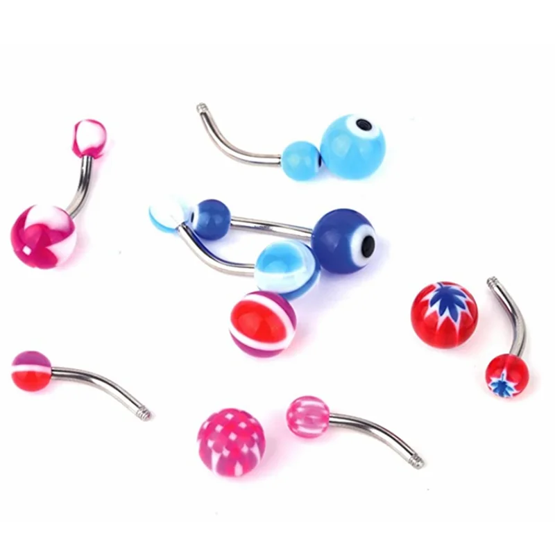 Body Piercing Kit 10/20/30/50 PCS Acrylic Belly Button Piercing Bar Belly Piercing Kit piercing navel pack lots of liquidations