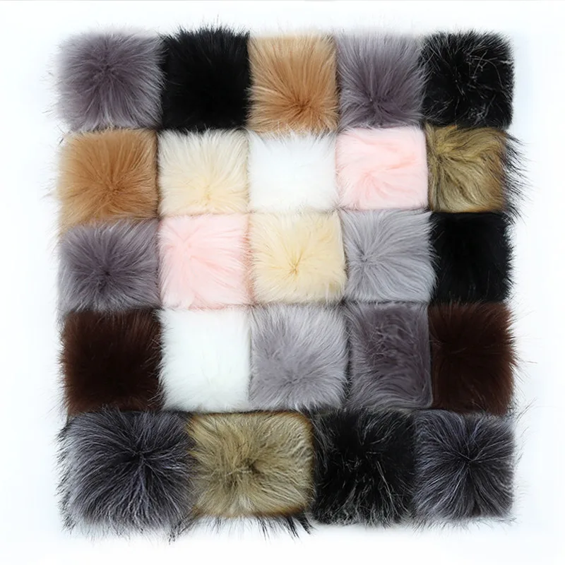 Sewing Threads 24pcs 8/10cm Coloful False Hairball Hat Ball Fur Pompom Fake Fox Fur Shoes Ball Pom Pom DIY Handmade Hat Clothing Accessories Adhesive Fastener Tape Fabric & Sewing Supplies