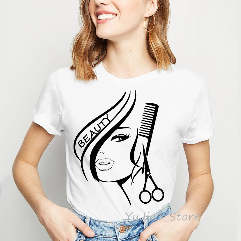 Женские футболки с дизайном Hair Beauty Простые Летние в стиле Харадзюку женская