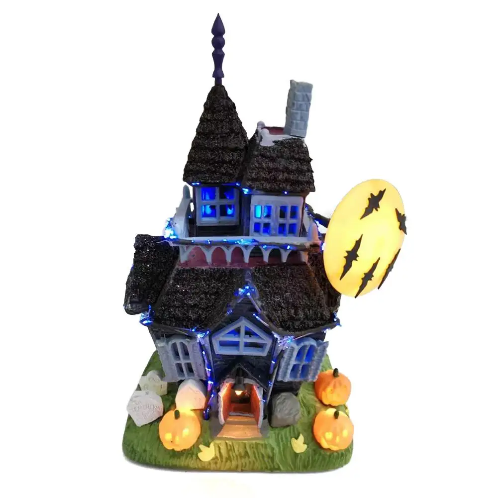 

Halloween House Decoration Spooky Haunted House Castle Bat Pumpkin Sound and Flashing Light Toy Decoration