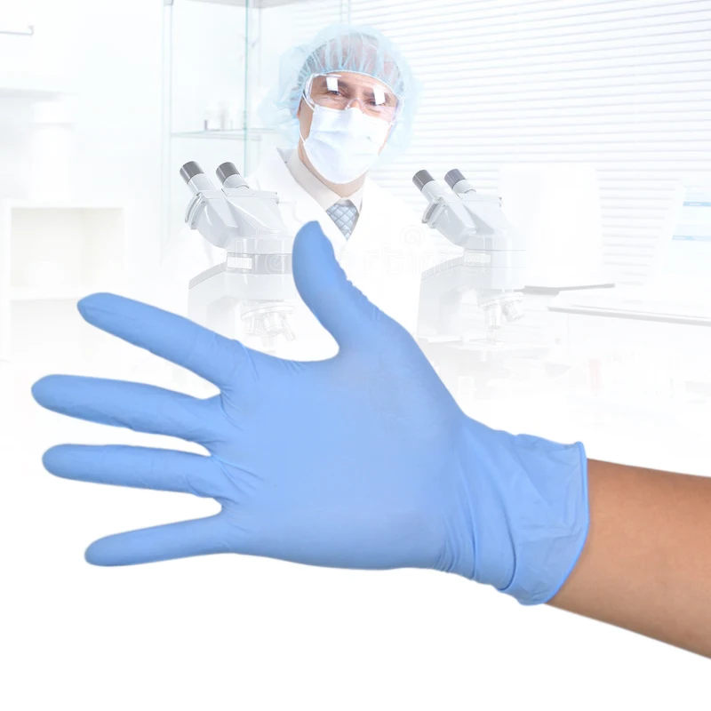 

100pcs Disposable Nitrile Gloves Powder Free Textured Solid Color for Hands Protection @M23
