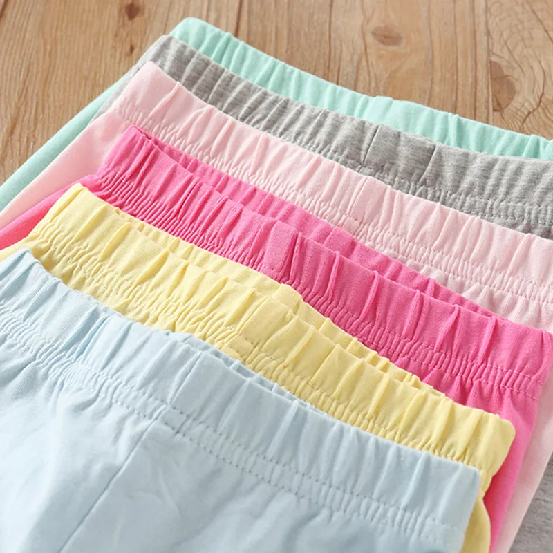 Summer 2 3 4 5 6 8 10 Years Baby Children Candy Color Basic Capri Thin Rabbit Print Little Kids Girls Knee Length Leggings girls pants,girls trousers,kids pants