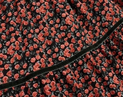 Корейский стиль Весна цветочный принт трапециевидной формы Длинные Бохо Юбки эластичный пояс пункт лоскутное гофрированные длинные юбки - Цвет: 3. rose black