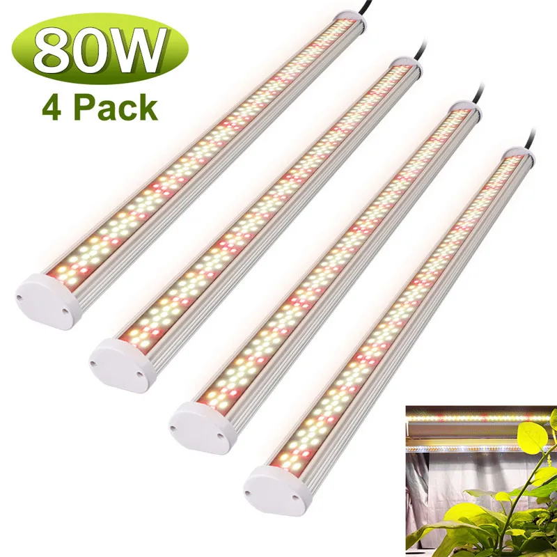 

4PCS/Lot LED Grow Lights Bar Full Spectrum Tube Plant Phytolamp for Cultivo Indoor Hydroponics Vegs Seedlings Greenhouse w/plug