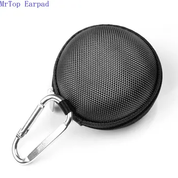 

Black Earphone handsfree headset HARD EVA Case - Clamshell/MESH Style with Zipper Enclosure, Inner Pocket, and Durable Exterior