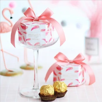 

Pink Feather Hexagon Style Wedding Favors and Gifts Boxes Candy Box Baby Shown Birthday Party Paper Gift Bags Party Supplies