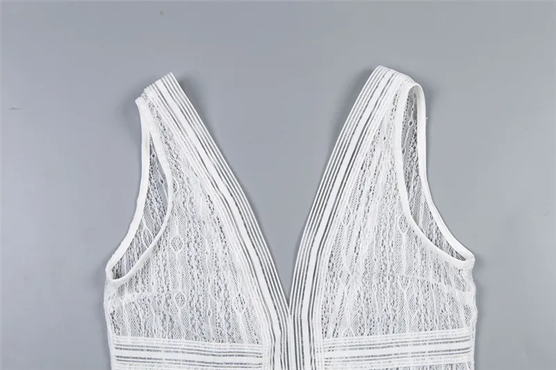 Bodysuits Summer Sexy Bandage Bodycon Rompers Deep V Backless Jumpsuits Black White Sleeveless Playsuits 2019 New Arrivals (14)