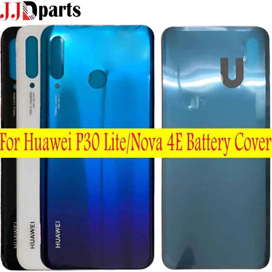 Заднее стекло huawei P30 Lite крышка батареи задняя дверь Корпус чехол с объективом камеры huawei Nova 4e P30 Lite крышка батареи