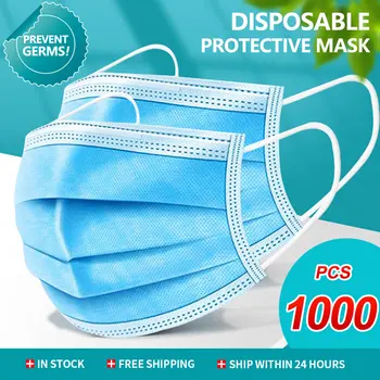 

Meltblown Cloth Disposable Mask Medical 3 Layers Filtration Mask Dustproof Facial Protective Cover Dust Earloop Face Surgical