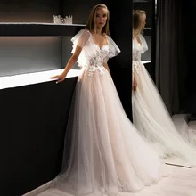 

Eightree Romantic Vintage Wedding Dress beads Lace Bride Dresses 2021 Beach Wedding Gowns Boho Sweetheart Custom Made Boda