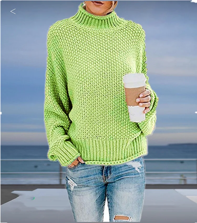 Bonjean толстые трикотажные топы Джемпер Осень Зима повседневные пуловеры свитера для женщин с длинным рукавом большой свободный свитер для девочек