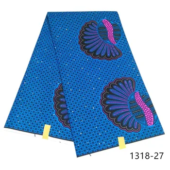 

Latest Design Ankara Fabric Real Wax Print 6 Yards African Fabric Guaranteed Real Wax Wedding Dress Material Polyester 1318