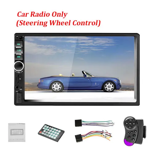 " HD Touch MP5 2 Din автомобильный радиоприемник Bluetooth Автомобильный Мультимедийный USB аудио стерео с камерой заднего вида рулевое колесо дистанционное управление - Цвет: Car Radio and SWC