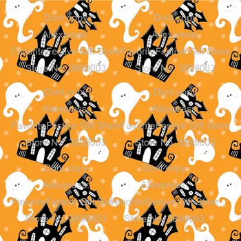 

halloween castle Pumpkin Print Polyester Cotton Fabric Patchwork for Baby Sewing Quilting Fat Quarters Cloths Fabric