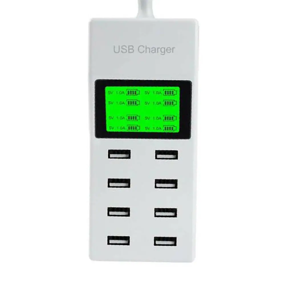 

Product Work With Led Work Instructions Usb 8 port Fast Charger Mobile Phone Smart Charger Mushroom Light Smart Usb Power Plug