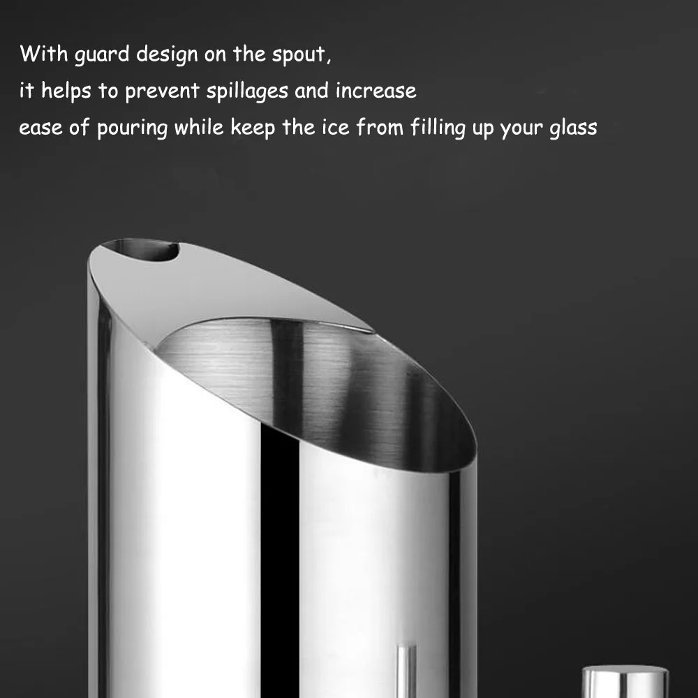 Stainless Steel Pitcher Pot 1/1.5/2L for Bar Hotel KTV Restaurant Fantastic Kitchen Cold Water Wine Juice Water Jug glass pitcher,cold water jug