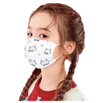 

Mascarilla Children's 10 Pc Cat Printed Dust And Breathable Disposable Mask Unisex Cycling Windproof Mouth Mask Desechables Mask
