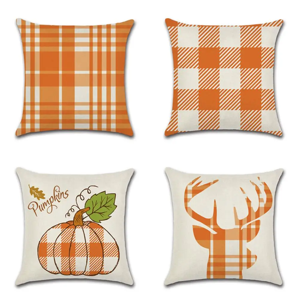 

Decorative Throw Pillow Cover 45*45cm Square Cushion Cover Pillow Case Thanksgiving Day Living Room Sofa Bed Home Decor