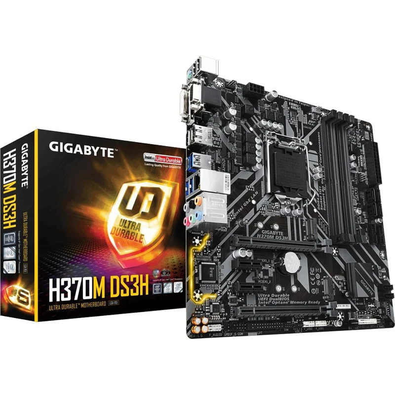 Материнская плата Gigabyte H370M DS3H Soc-1151v2 Intel H370 4xDDR4 mATX AC`97 8ch(7.1) GbLAN RAID+VG