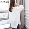 Women's White Shirt Oversize Cotton Femme Tops Plus Size 5XL Long Shirts For Women White Blouse Spring Long Sleeve Tunics Women 4