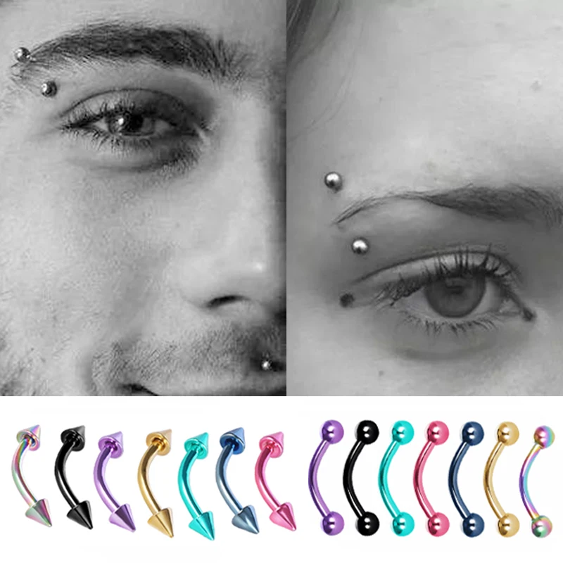 1 шт. 16 г Хирургическая сталь 3 мм шариковый конус для брови пирсинга из нержавеющей стали изогнутая штанга спиральная Грач серьги пирсинг ювелирные изделия