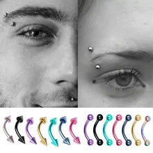1 шт. 16 г Хирургическая сталь 3 мм шариковый конус для брови пирсинга из нержавеющей стали изогнутая штанга спиральная Грач серьги пирсинг ювелирные изделия