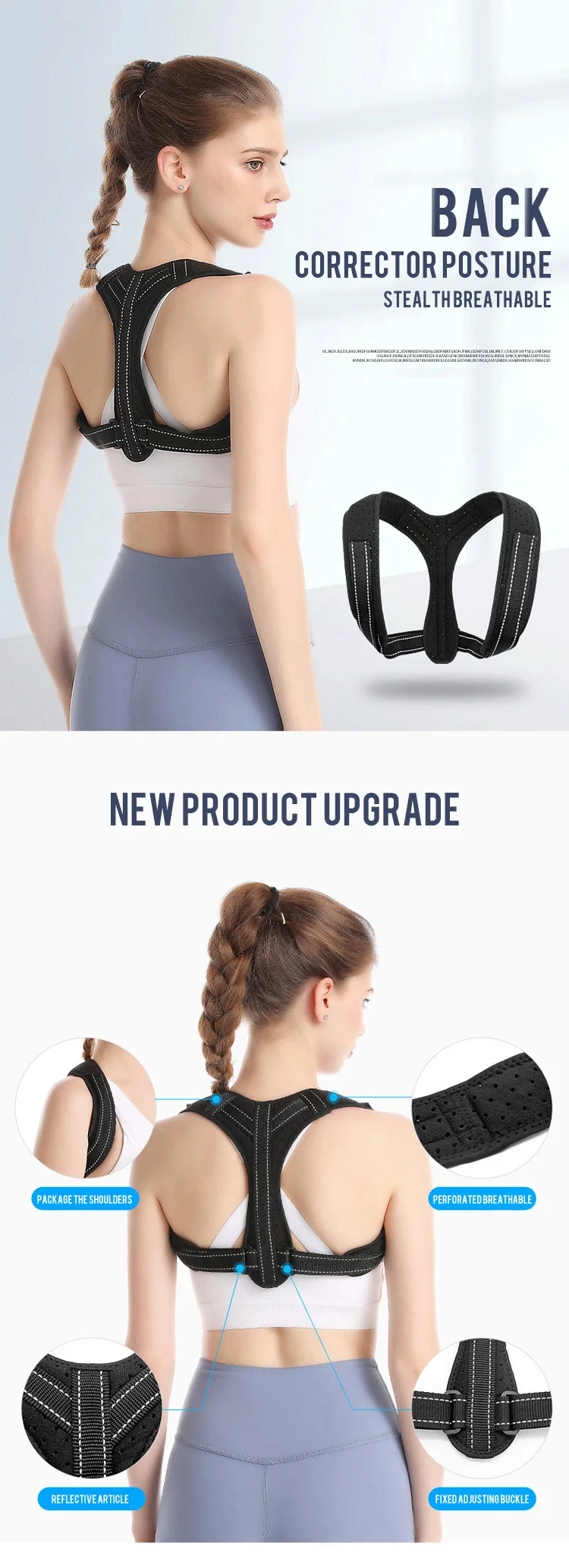 Adjustable Back Support Posture Corrector Spine Clavicle Shoulder Belt Brace Protector Strap Straight Correction Back Pain Guard