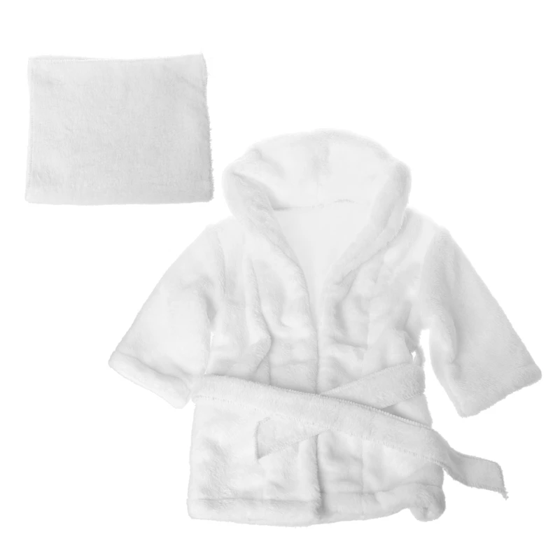 Банные халаты для новорожденных реквизит для фотосессии Детские аксессуары для фотосессии - Цвет: White S