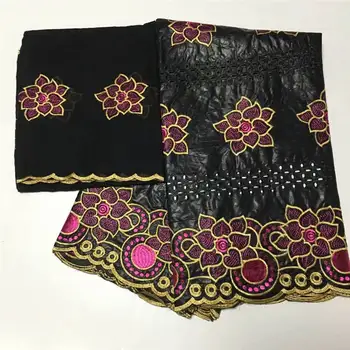 

African Lace Fabric Bazin Riche Fabric 2019 New Design Embroidered Bazin Riche With Tulle Lace African Lace ! LC71031