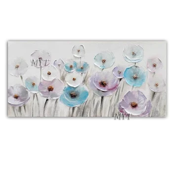 

Textured Thick Abstract Flower Picture Canvas Oil Painting Modern 100% Hand Painted Wall Decor Canvas Artwork Floral Paintings