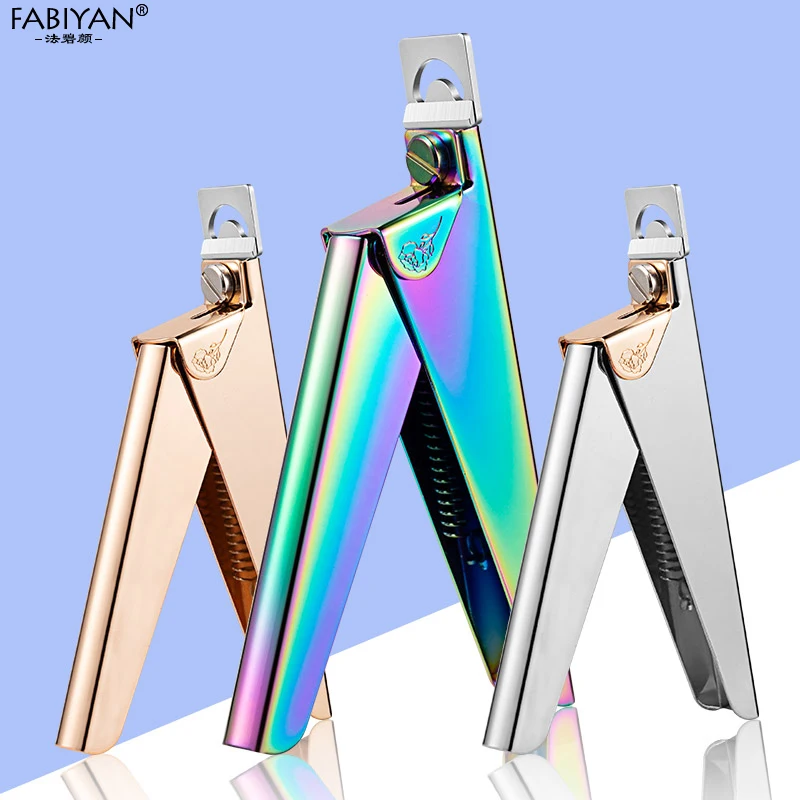 Rainbow Nail Art Clipper Edge Cutters Trimmer False Nail Tips Scissor Stainless Steel Manicure Tools