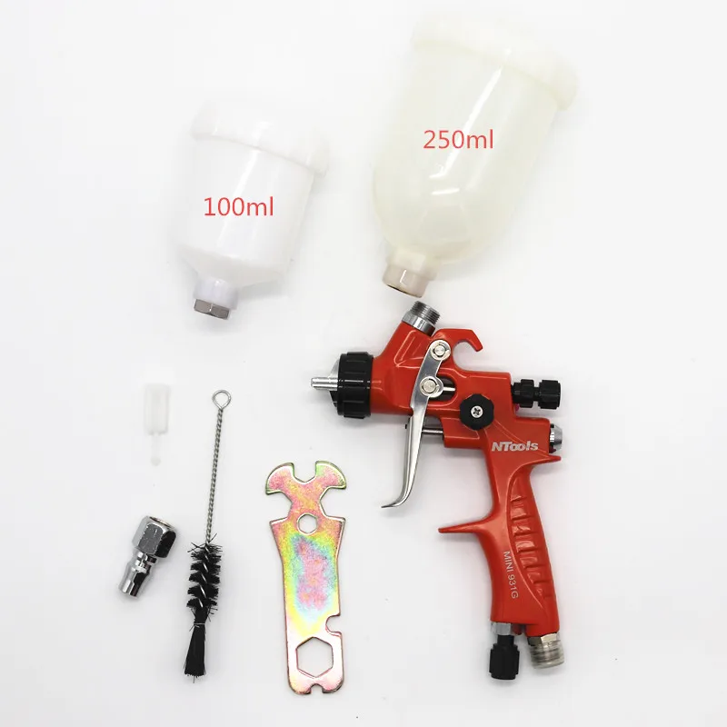 

mini spray gun 1.0mm or 1.2mm with 100ml and 250ml cup air spray gun paint spray gun air sprayer gun airbrush car repair sprayer